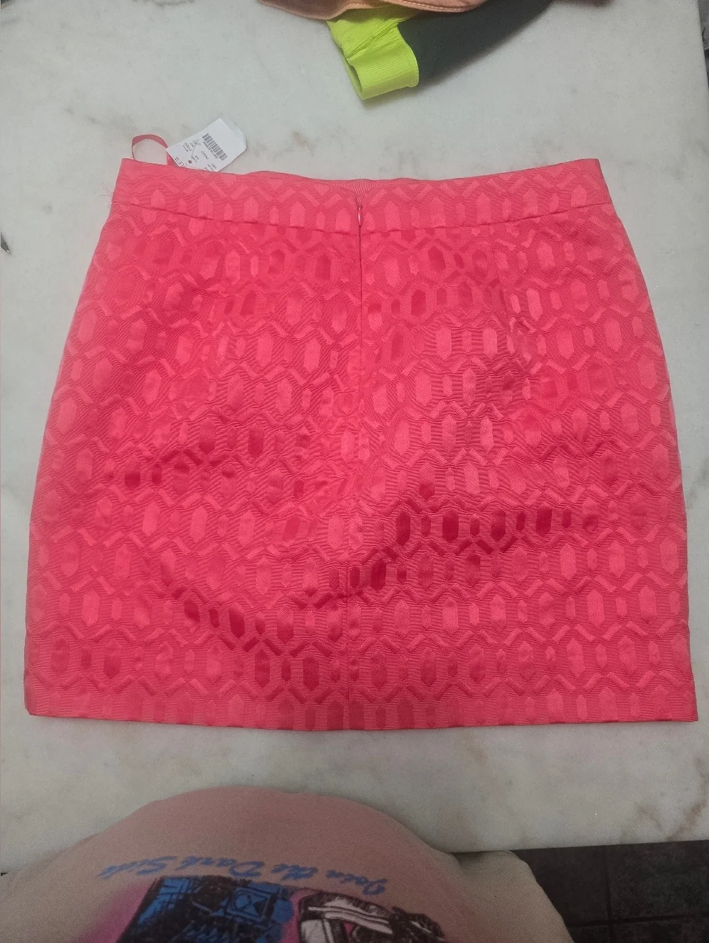 J. Crew Coral Pink Lace-Style Mini Skirt